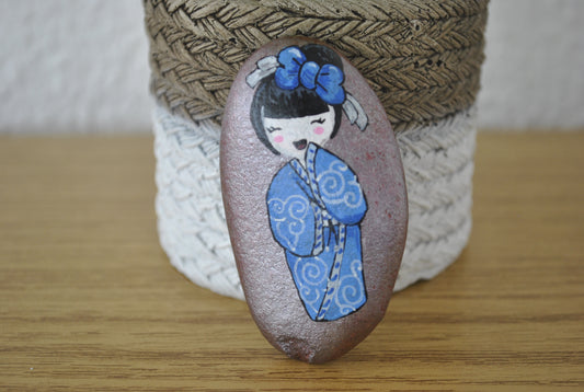 Kokeshi rock painting - Made by Adi Zozor