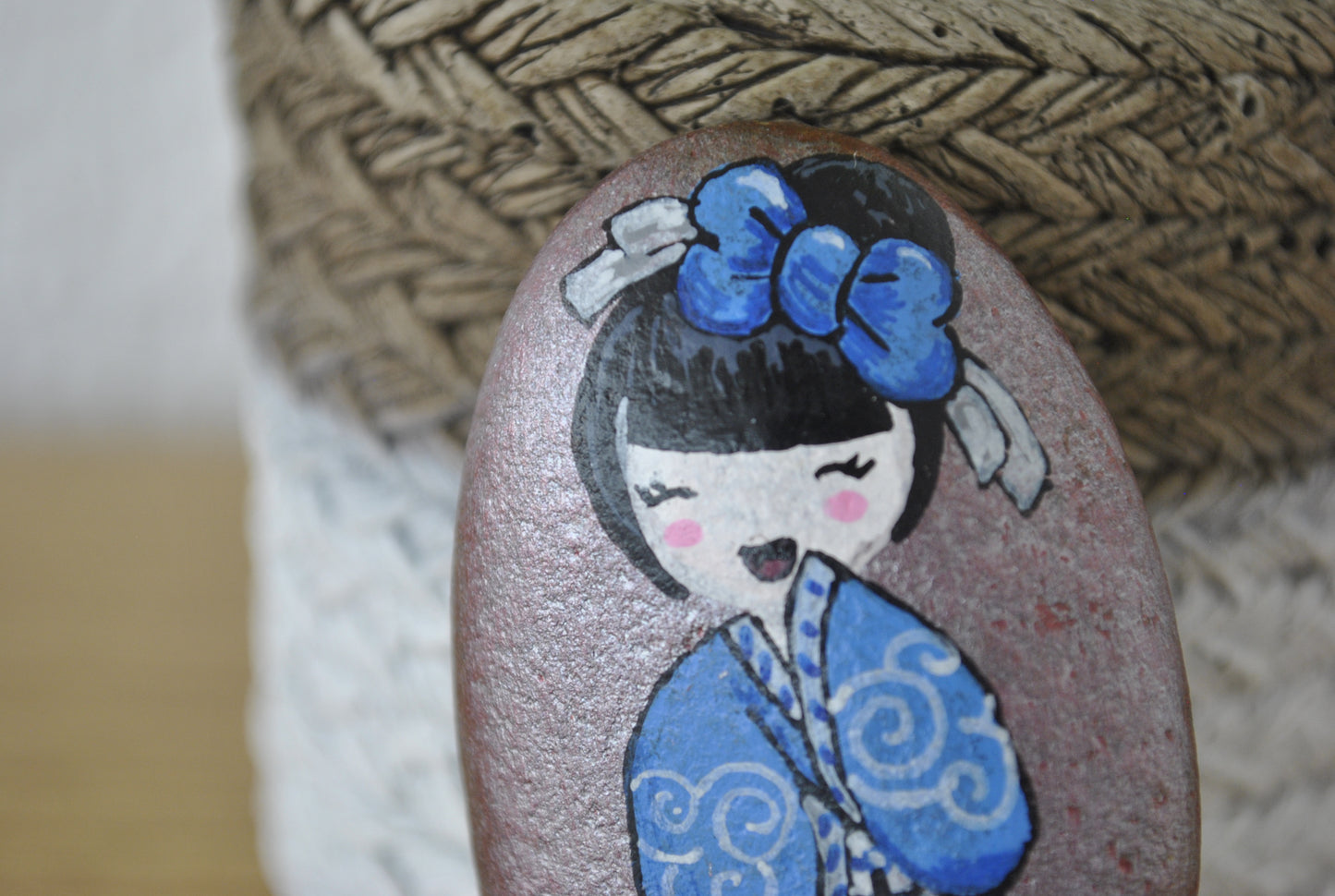 Kokeshi rock painting - Made by Adi Zozor