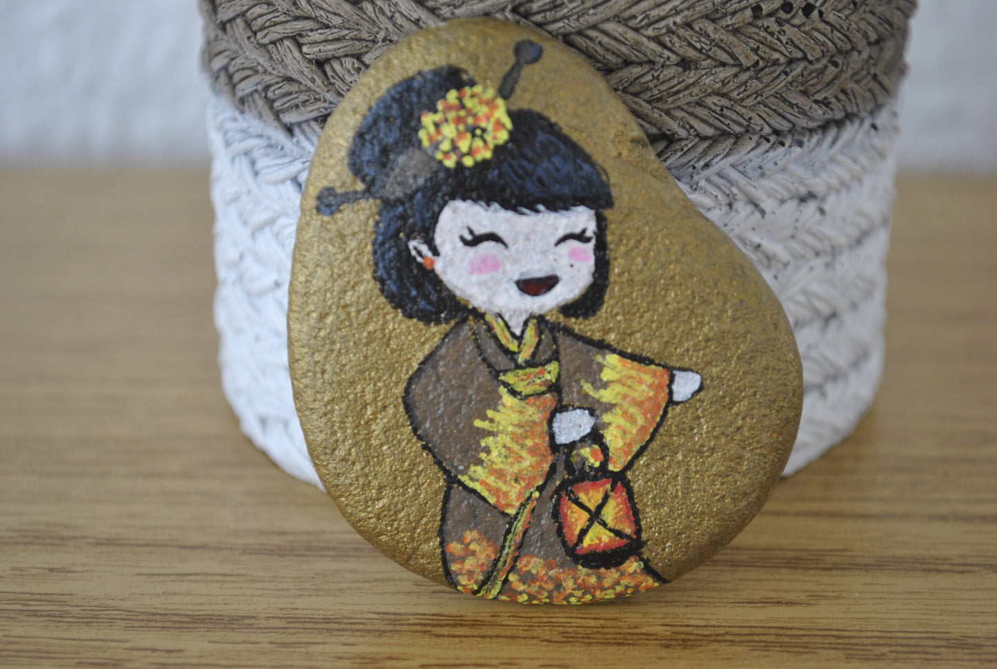 Kokeshi rock painting - Made by Adi Zozor