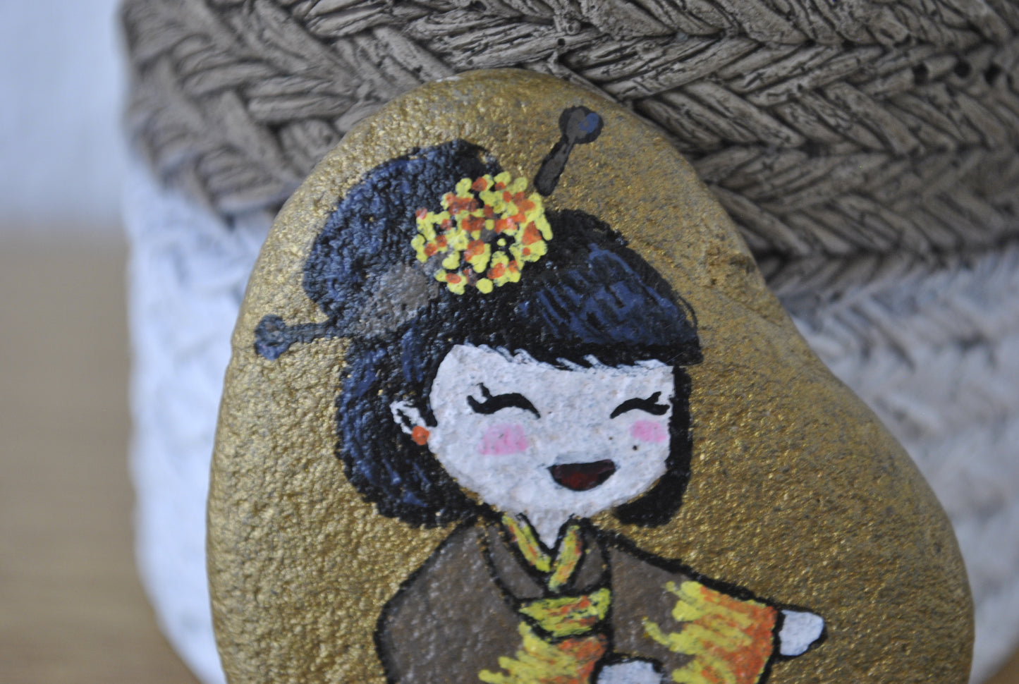 Kokeshi rock painting - Made by Adi Zozor