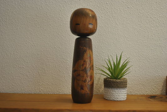 Exclusive Vintage Sosaku kokeshi made by Kato Masami (1925-)