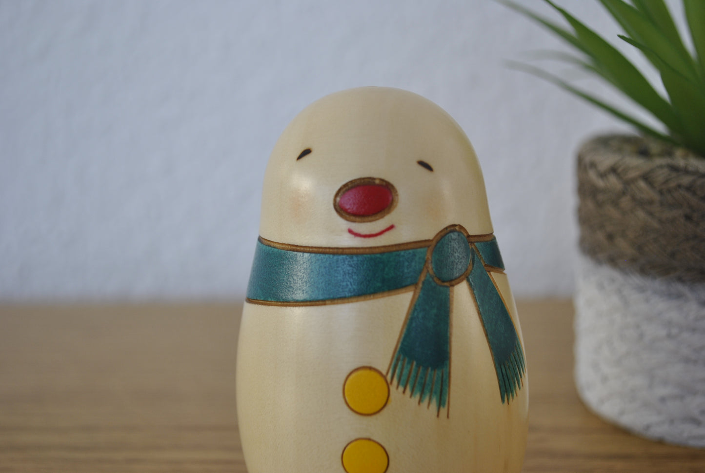 NEW Sosaku Kokeshi Snowman made by Usaburo - With original box.