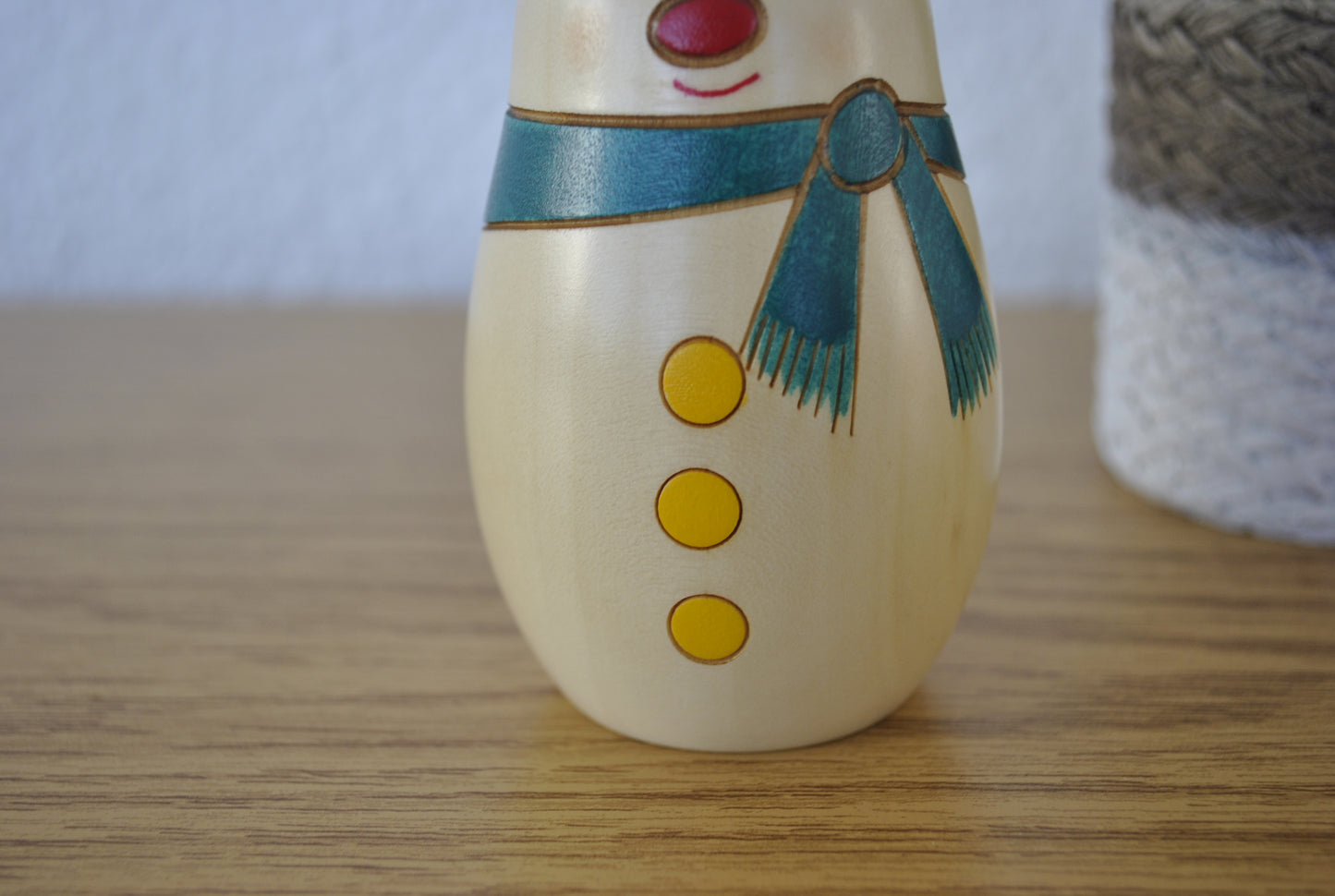 NEW Sosaku Kokeshi Snowman made by Usaburo - With original box.